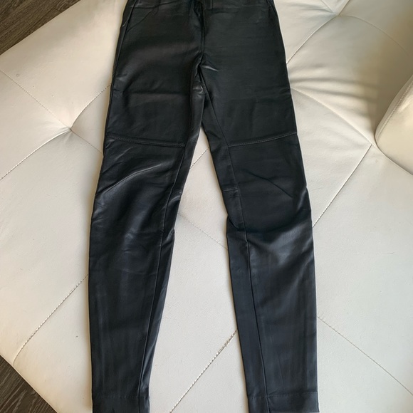 H&M Black Faux Leather Pants Leggings Size 4 - Picture 5 of 13